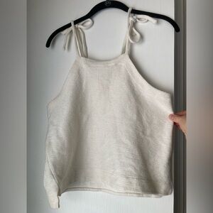 Madewell Cream Tie Strap Top